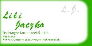 lili jaczko business card